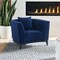 Armen Living Melange Blue Velvet Upholstered Accent Chair with Black Wood Base LCMG1BLUE - alternate 5